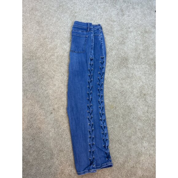 Pacsun Women's Y2K Perfect Fit Ankle Jegging Jeans Blue Side Lace Up Denim 28 - Picture 12 of 12